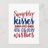 スパークラー·キスズ7月4日、ワード·アートを希望 シーズンポストカード (正面)