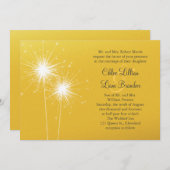 スパークラー ゴールド ウェディング 招待状 (正面/裏面)