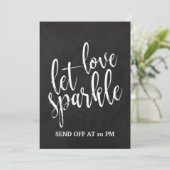 スパークラー センド オフ  お手頃なブラックボードサイン 招待状 (スタンド正面)