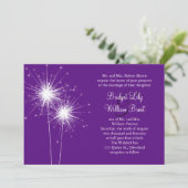 スパークラー パープル ウェディング 招待状 (スタンド正面)