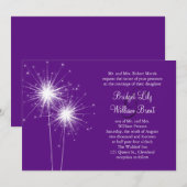 スパークラー パープル ウェディング 招待状 (正面/裏面)