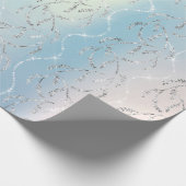 スパークリアクアオパールローレルシルバーダイアモンド ラッピングペーパー (角)