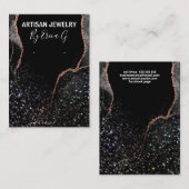 スパークリアジェートブラックカードとバラ金ゴールドイヤリングカード 名刺 (正面/裏面)