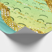 スパークリエメラルドグリーン |光エレガント勾配 ラッピングペーパー (角)