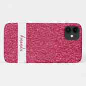 スパークリカスタムー文字ピガーリーンクグリッター Case-Mate iPhoneケース (裏面(横))