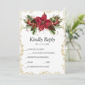 スパークリスクリスマスウェディングRSVP 招待状 (スタンド正面)