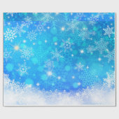 スパークリススノーフレーククリスマス紙 ラッピングペーパー (フラット)