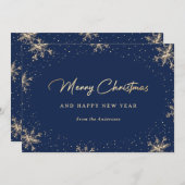 スパークリススノーフレークブルーと金ゴールド シーズンカード (正面/裏面)