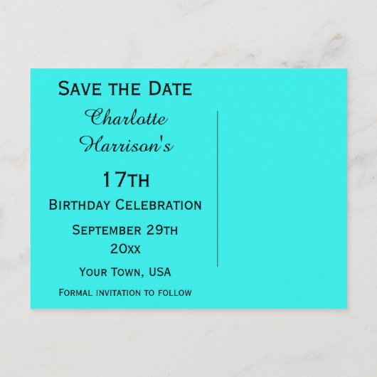 スパークリスティレットかかと17誕生日日付を保存 案内ポストカード (裏面)