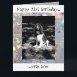 スパークリスプリンガースパニエル犬21st誕生日カード カード<br><div class="desc">Just_Jasperのスパークリー21th誕生日カード。美しいデザイン、黒と白のプリント、輝く背景に、色の内側。Just_Jasperから入手できるマグとギフトのマッチング。</div>