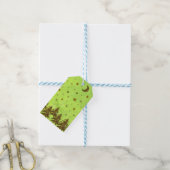 スパークリスマスツリー、星オン抽象芸術紙 ギフトタグ (より糸付き)