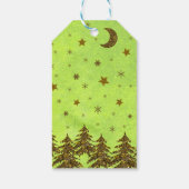 スパークリスマスツリー、星オン抽象芸術紙 ギフトタグ (裏面)