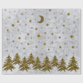 スパークリスマスツリー、星オン抽象芸術紙 ラッピングペーパー (フラット)