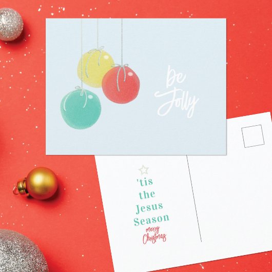 スパークリスマスボールホリデーポストカード シーズンポストカード