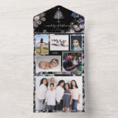 スパークリパーソナライズされたー家族写真クリスマスカード オールインワン招待状 (内側)