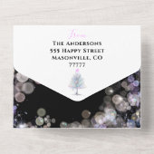 スパークリパーソナライズされたー家族写真クリスマスカード オールインワン招待状 (裏面)