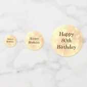 スパークリパーソナライズされたー金ゴールドハッピー80歳誕生日 コンフェッティ (裏面)