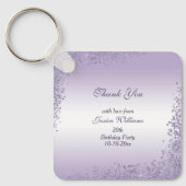 スパークリパープルグリッター装飾誕生日 キーホルダー (正面)