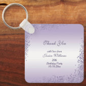 スパークリパープルグリッター装飾誕生日 キーホルダー (正面)