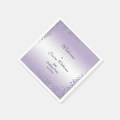 スパークリパープルグリッター装飾誕生日 スタンダードカクテルナプキン (角)