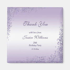 スパークリパープルグリッター装飾誕生日 マグネット