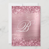 スパークリピンクグリッターとフォイル50誕生日 招待状 (裏面)