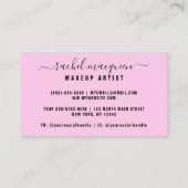 スパークリピンクグリッタータイポグラフィメイクアップアーティスト 名刺 (裏面)