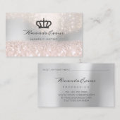 スパークリピンクグリッターメイクアップアーティスト美しいクラウン 予約カード (正面/裏面)