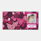 スパークリピンクハート共有マイフリース デスクマット (正面)