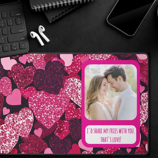 スパークリピンクハート共有マイフリース デスクマット
