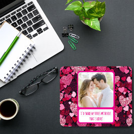 スパークリピンクハート共有マイフリース マウスパッド