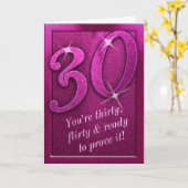 スパークリピンク30と気のあるそぶりをした誕生日グリーティングカード カード (黄色い花)