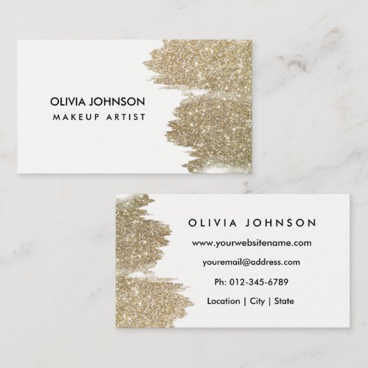 スパークリフェイクーグリッターメイクアップアーティストの名刺 名刺 (正面/裏面)