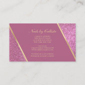 スパークリベリーピンク金ゴールドグリッターメイクアップ爪、 ネイルラッシュ 名刺 (裏面)