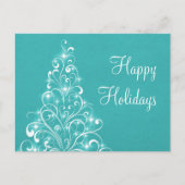スパークリホリデーツリーポストカード、ティール(緑がかった色) シーズンポストカード (正面)