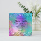 スパークリマーメイドグリッターフォイル50誕生日 招待状 (スタンド正面)