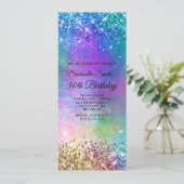 スパークリマーメイドグリッターフォイル50誕生日 招待状 (スタンド正面)