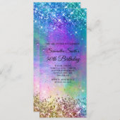 スパークリマーメイドグリッターフォイル50誕生日 招待状 (正面/裏面)