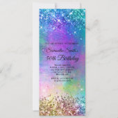 スパークリマーメイドグリッターフォイル50誕生日 招待状 (正面)