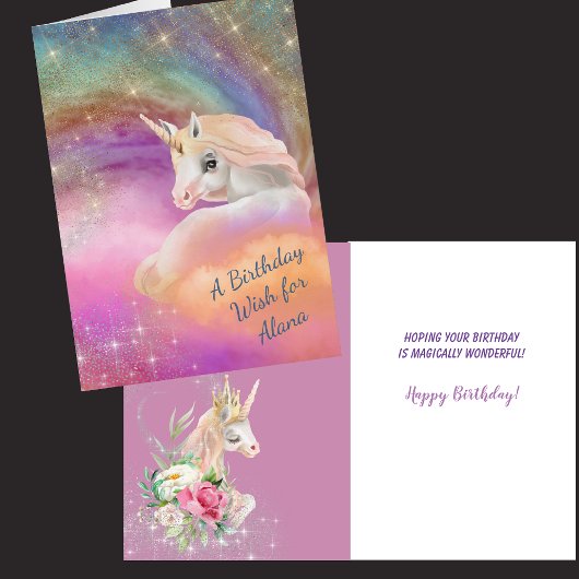 スパークリレインボーユニコーンファンタジー誕生日