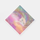 スパークリレインボーユニコーン誕生日 スタンダードランチョンナプキン (角)
