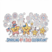 スパークリングな7月4日お祝い シール (正面)