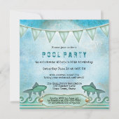 スパークリングウォーター サマー プールパーティー招待状 招待状 (正面)