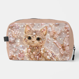 スパークリングクリスタル かわいい猫のデザイン トイレタリーバッグ ドップキット