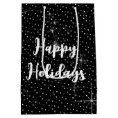 スパークリンググリーンレイブン クリスマスツリー ミディアムペーパーバッグ (裏面)