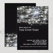 スパークリングスターズ ブラック&ホワイトパーティーの招待状 招待状 (正面/裏面)