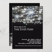 スパークリングスターズ ブラック＆ホワイトパーティー招待状 招待状 (正面/裏面)