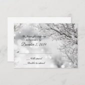 スパークリングスノーとアイスの冬の出欠返信カード 出欠カード (正面/裏面)