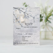 スパークリングスノー ウィンターウェディング RSVP カード (スタンド正面)
