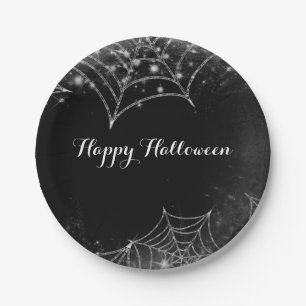 スパークリングスパイダーウェブハロウィンパーティー ペーパープレート